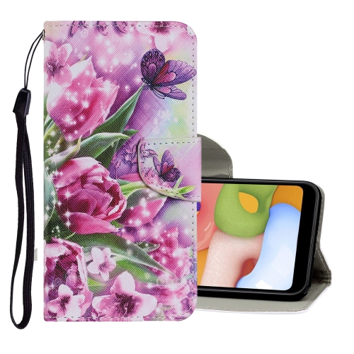 

For Xiaomi Redmi Note 8T Coloured Drawing Pattern Horizontal Flip PU Leather Case with Holder & Card Slots & Wallet & Lanyard(Rose Butterfly)