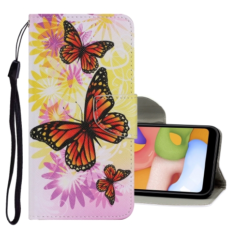 

For Xiaomi Redmi Note 8T Coloured Drawing Pattern Horizontal Flip PU Leather Case with Holder & Card Slots & Wallet & Lanyard(Chrysanthemum Butterfly)