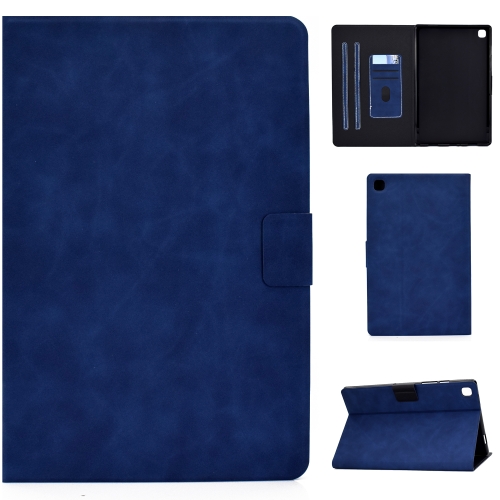

For Samsung Galaxy Tab A7 (2020) T500 Cowhide Texture Horizontal Flip Leather Case with Holder & Card Slots & Sleep / Wake-up(Blue)