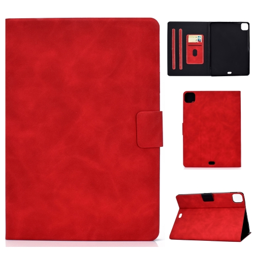 

For iPad Air 2020 10.9 Cowhide Texture Horizontal Flip Leather Case with Holder & Card Slots & Sleep / Wake-up(Red)