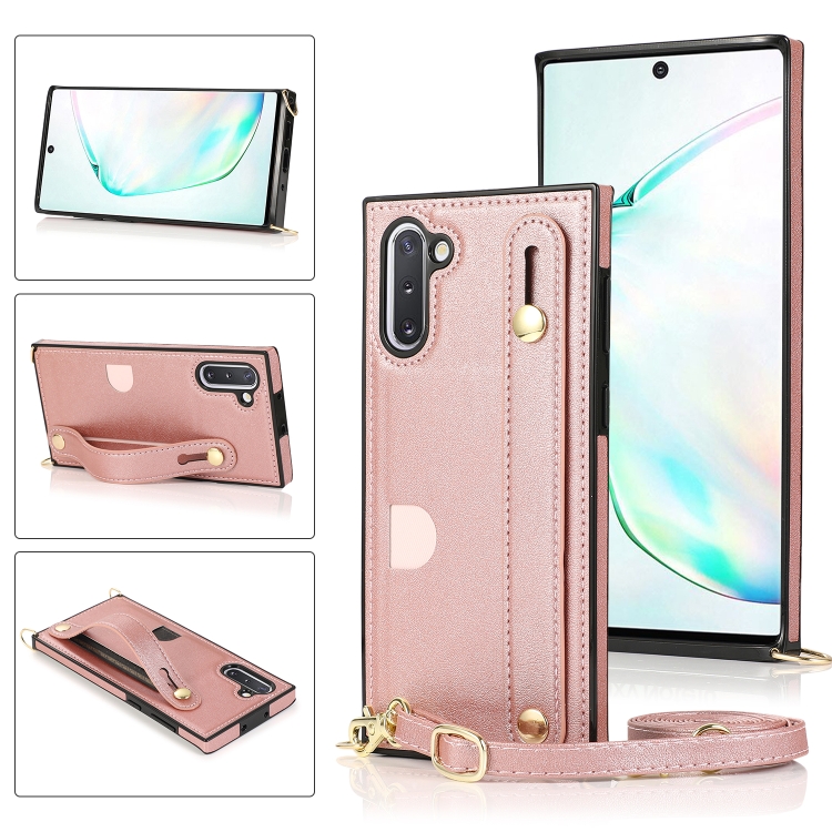 For Samsung Galaxy Note 10 Wrist Strap PU+TPU Shockproof
