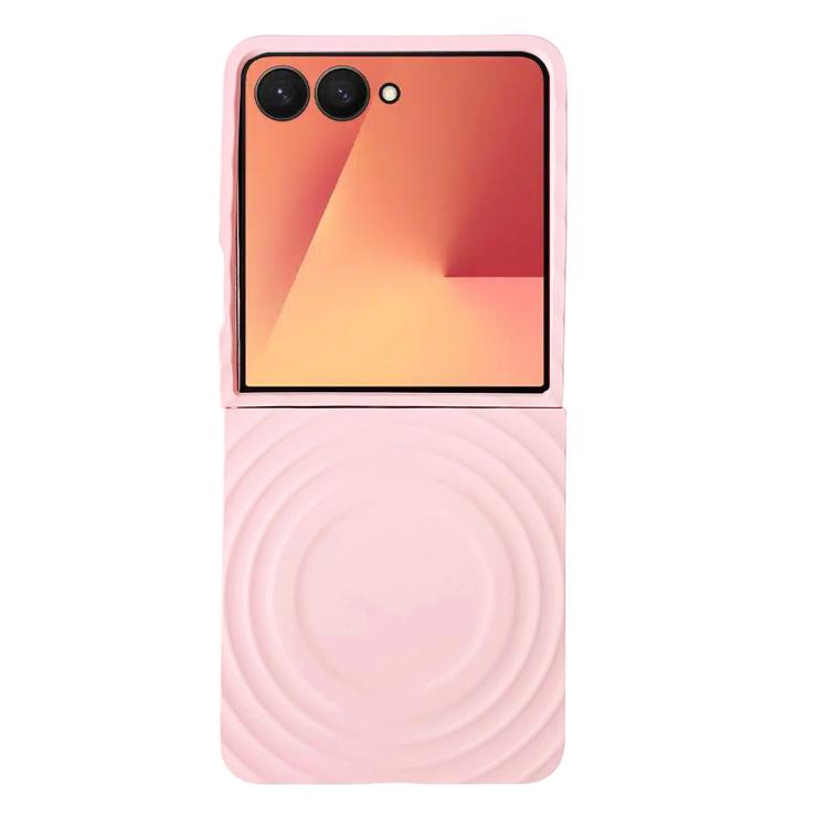 

For Samsung Galaxy Z Flip7 5G Wave Texture MagSafe Skin Feel PC Phone Case(Pink)
