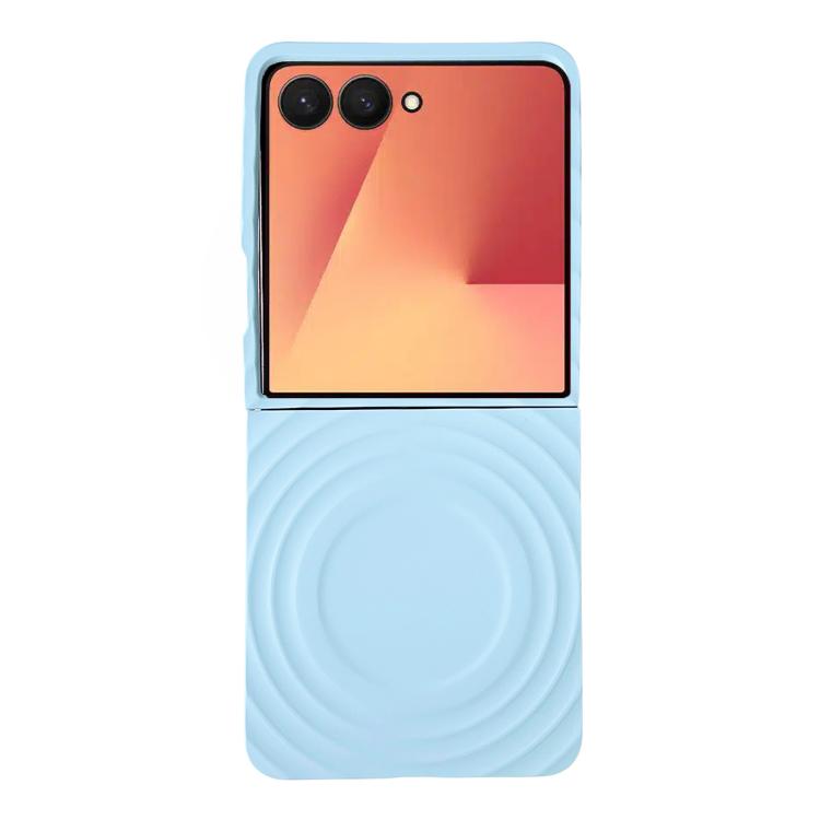 

For Samsung Galaxy Z Flip7 5G Wave Texture MagSafe Skin Feel PC Phone Case(Light Blue)
