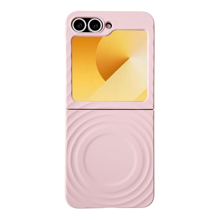 

For Samsung Galaxy Z Flip7 FE /6 /5 Wave Texture MagSafe Skin Feel PC Phone Case(Pink)