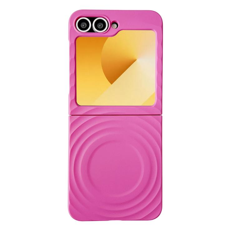 

For Samsung Galaxy Z Flip6 / Flip5 Wave Texture MagSafe Skin Feel PC Phone Case(Rose Red)