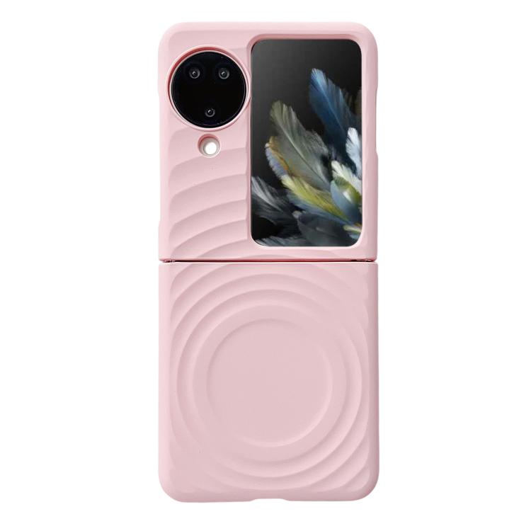 

For OPPO Find N3 Flip Wave Texture MagSafe Skin Feel PC Phone Case(Pink)