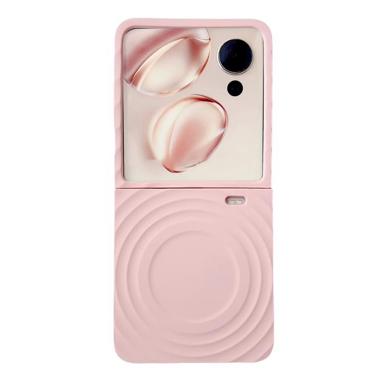 

For Honor V Flip Wave Texture MagSafe Skin Feel PC Phone Case(Pink)