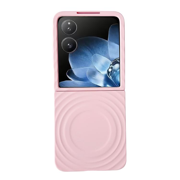 

For Xiaomi Mix Flip Wave Texture MagSafe Skin Feel PC Phone Case(Pink)