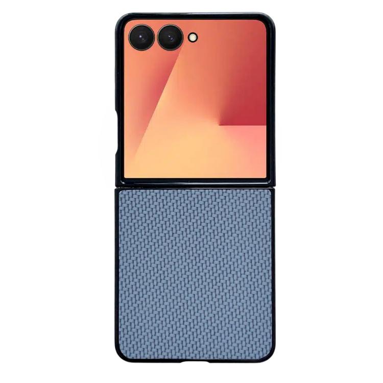 

For Samsung Galaxy Z Flip7 5G Weave Texture PU Hybrid PC Phone Case(Blue)