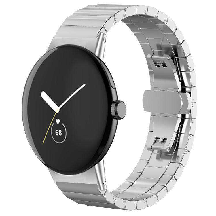 

For Google Pixel Watch 3 45mm 22mm xDfind One-bead Bamboo Solid Stainless Steel Watch Band(Silver)