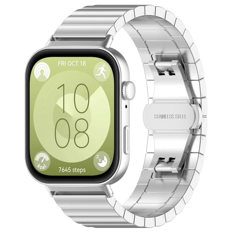 

For Huawei Watch Fit4 / Fit3 / Fit4 Pro 20mm xDfind One-bead Bamboo Solid Stainless Steel Watch Band(Silver)