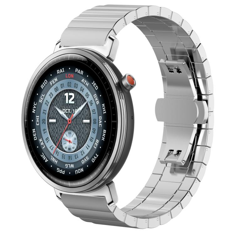 

For Honor Watch Fit 22mm xDfind One-bead Bamboo Solid Stainless Steel Watch Band(Silver)