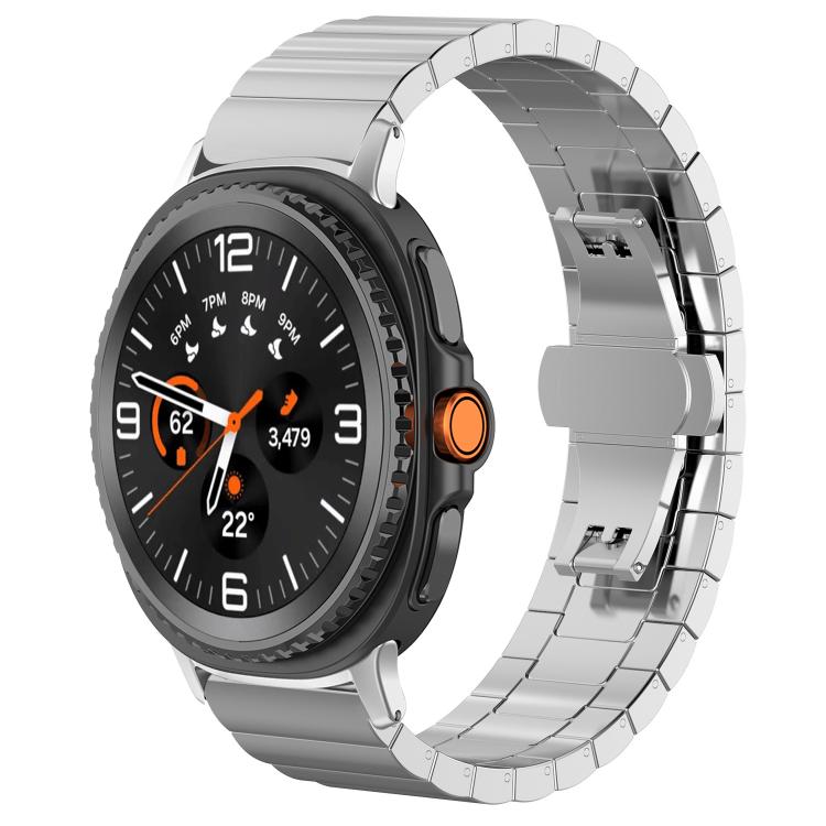 

For Samsung Galaxy Watch8 22mm xDfind One-bead Bamboo Solid Stainless Steel Watch Band(Silver)