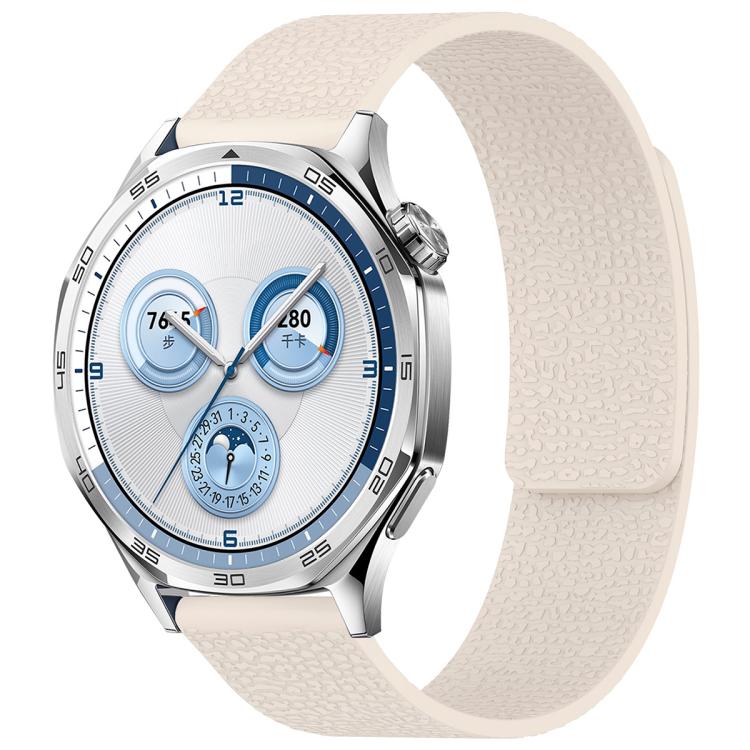 

20mm xDfind Flat Head Litchi Texture Magnetic Silicone Watch Band(Starlight)