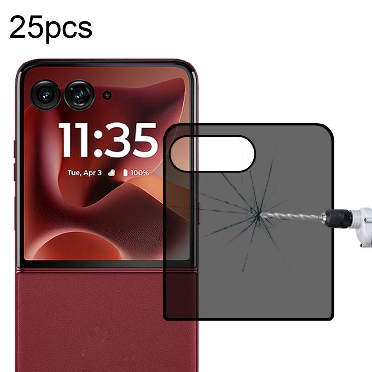 

For Motorola Razr 60 Ultra 25pcs 3D Hot Bending Edge Glue Anti-spy Privacy Curved Tempered Glass Film