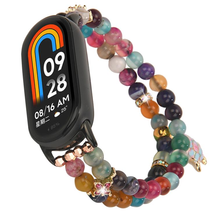 

For Xiaomi Smart Band 10 / 9 / 8 Dual Row Beaded Chain Watch Band(Colorful Turtle)