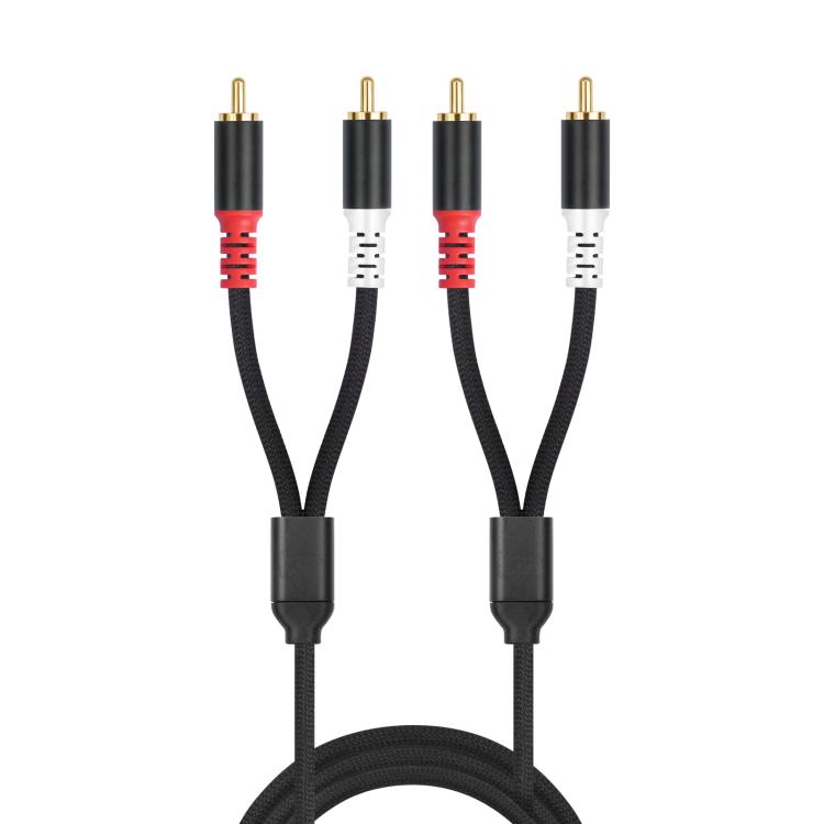 

2 RCA Male to 2 RCA Male Audio Cable, Length:1m(Black)