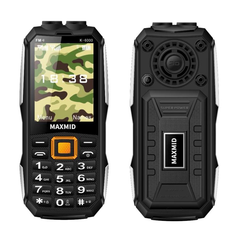 

K6000 Keypad Phone, 2.8 inch, LED Flashlight, Big Keyboard, SOS, Network: 2G, Dual SIM, Plug:US Plug(Black)