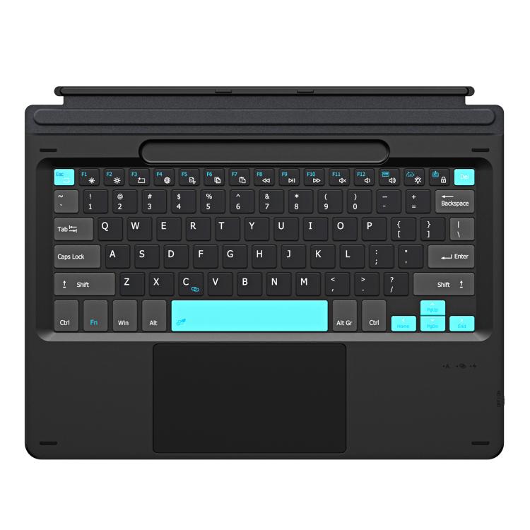 

For MicroSoft Surface Pro 11 / 10 / 9 / 8 DUX DUCIS CK Pro Series Smart Magnetic Touch Bluetooth Keyboard(Dark Gray Spring Cyan)