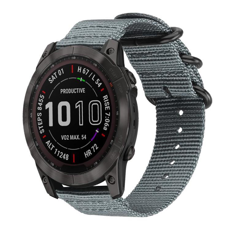 

22mm xDfind Ring Buckle Nylon Canvas Watch Band(Grey)