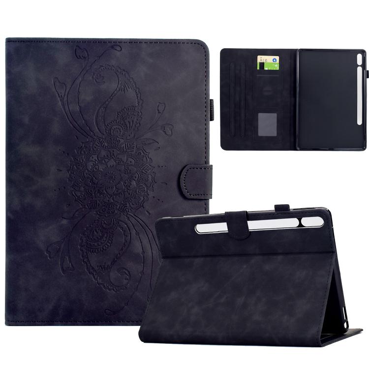 

For Samsung Galaxy Tab S10 FE+ Mandala Embossed Smart Leather Tablet Case(Black)
