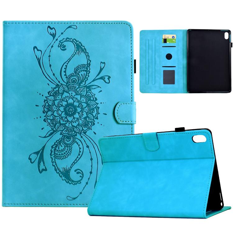 

For Samsung Galaxy Tab S11 Mandala Embossed Smart Leather Tablet Case(Sky Blue)