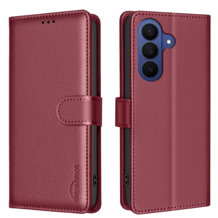 

For Samsung Galaxy S26 5G Litchi Texture RFID Anti-theft Leather Phone Case(Red)