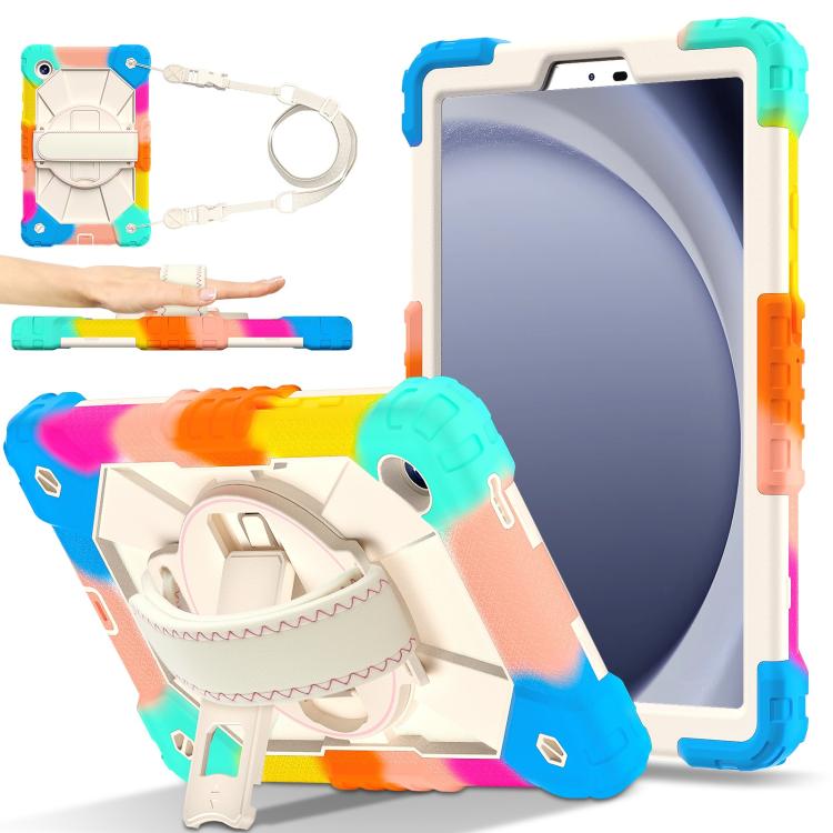 

For Samsung Galaxy Tab A11 Contrast Color Robot Silicone Hybrid PC Tablet Case(Colorful Blue)