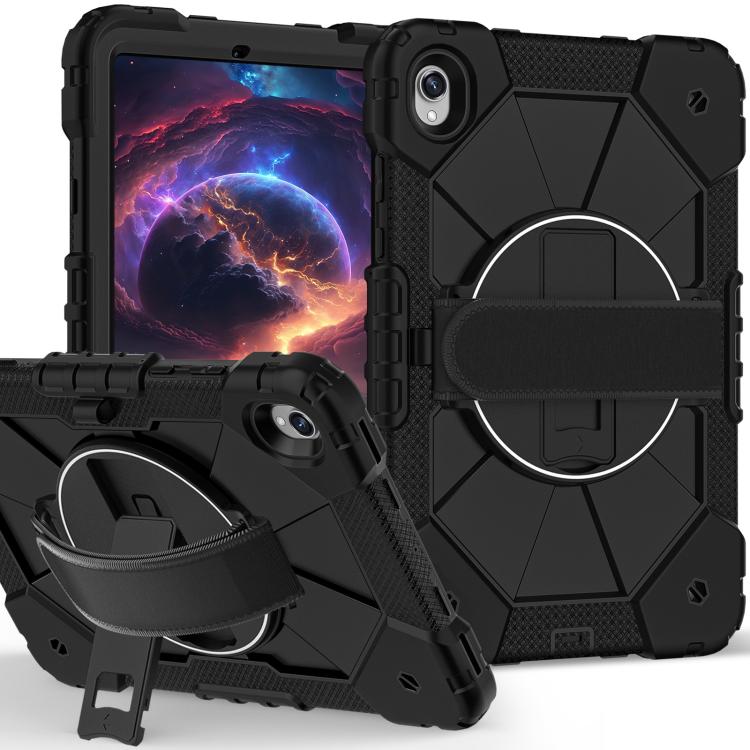 

For Samsung Galaxy Tab S11 Contrast Color Robot Silicone Hybrid PC Tablet Case(Black)