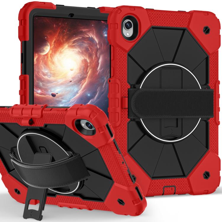 

For Samsung Galaxy Tab S11 Contrast Color Robot Silicone Hybrid PC Tablet Case(Red Black)