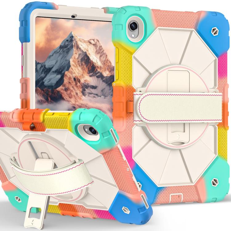 

For Samsung Galaxy Tab S11 Contrast Color Robot Silicone Hybrid PC Tablet Case(Colorful Blue)