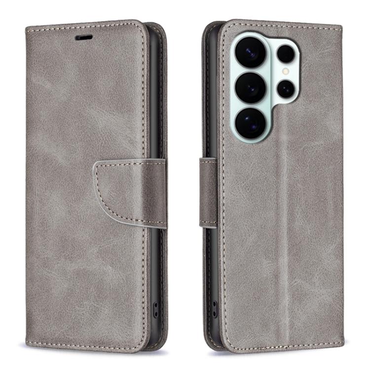 For Samsung Galaxy S26 Ultra 5G Lambskin Texture Pure Color Flip Leather Phone Case(Grey) — купить у Sunsky-online WW