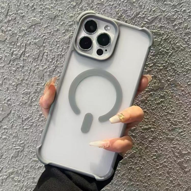 

For iPhone 13 Pro Semi-transparent Skin Feel Frosted MagSafe Phone Case(Grey)