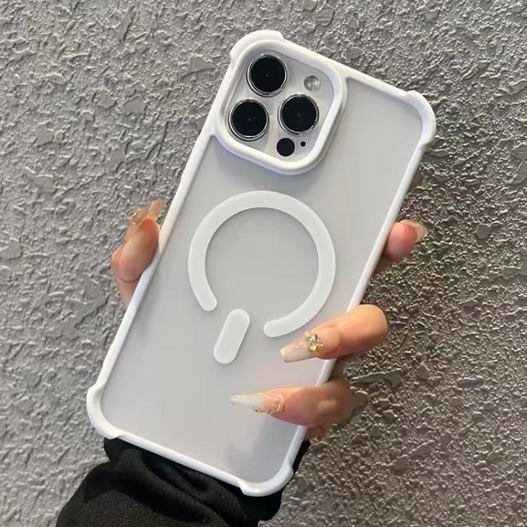 

For iPhone 13 Pro Max Semi-transparent Skin Feel Frosted MagSafe Phone Case(White)