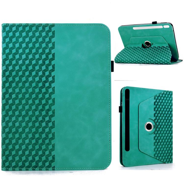 

For Samsung Galaxy Tab S10 FE / S9 Rotatable Rhombus Embossed Smart Leather Tablet Case(Light Blue)
