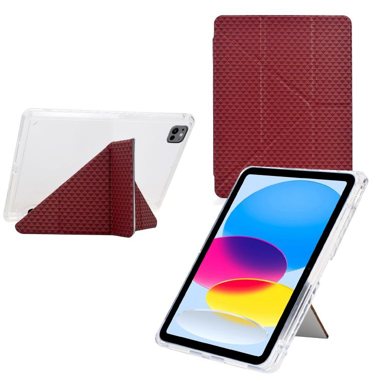 

For iPad Pro 13 2024 Y-Fold Pyramid Texture Smart Leather Tablet Case(Red)