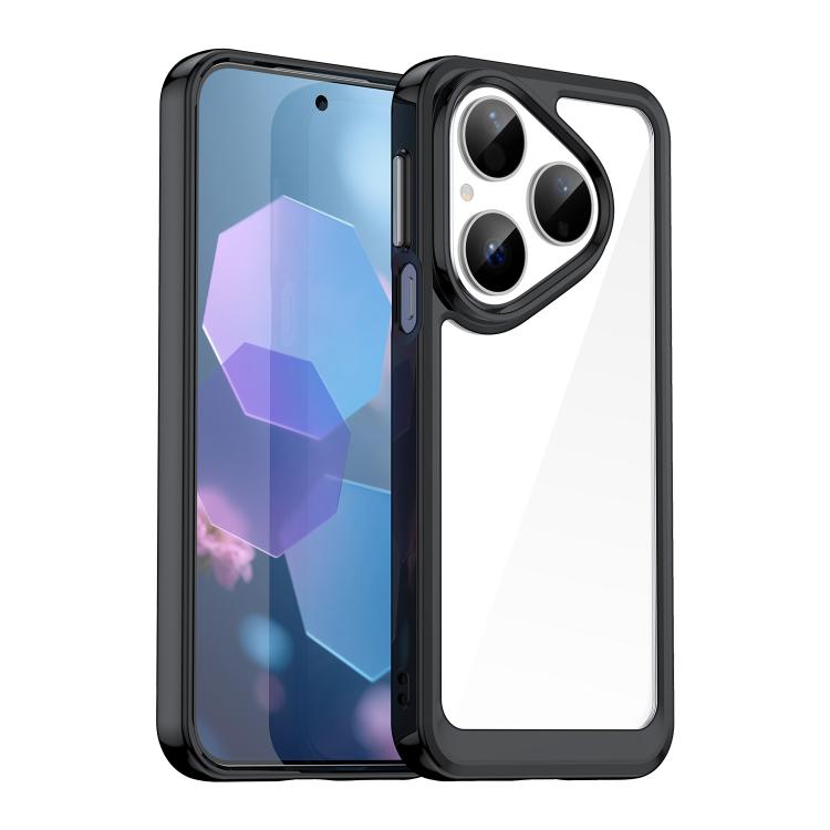 

For Huawei Pura 80 5G Colorful Series Acrylic Hybrid TPU Phone Case(Black)