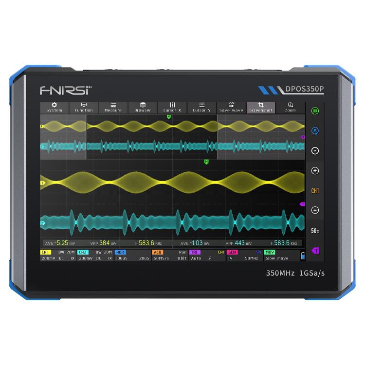 

FNIRSI DPOS350P 4 in 1 7 inch IPS HD Touch Screen 350M Tablet Oscilloscope(US Plug)