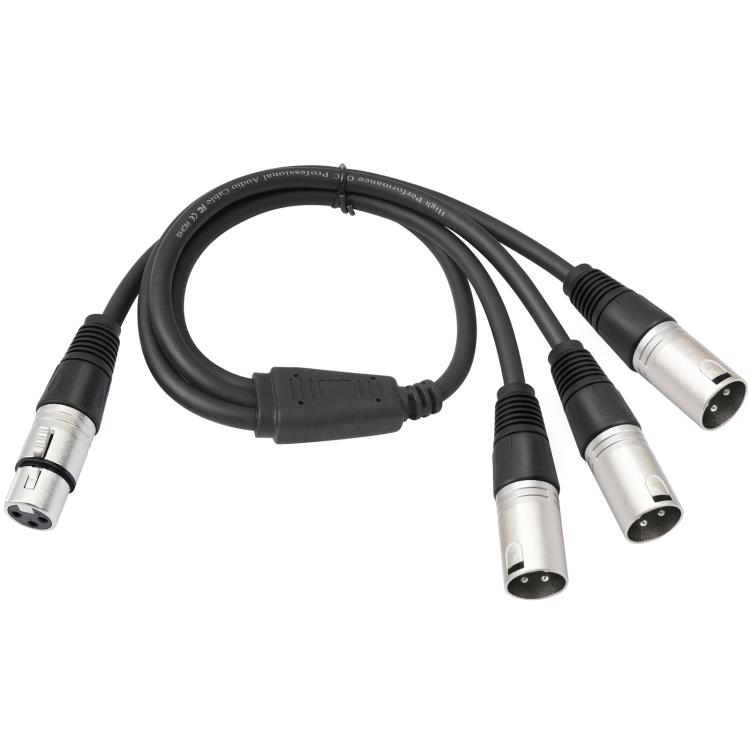 

XLR Female to 3 XLR Male 3-Way Splitter Audio Cable, Length: 60cm