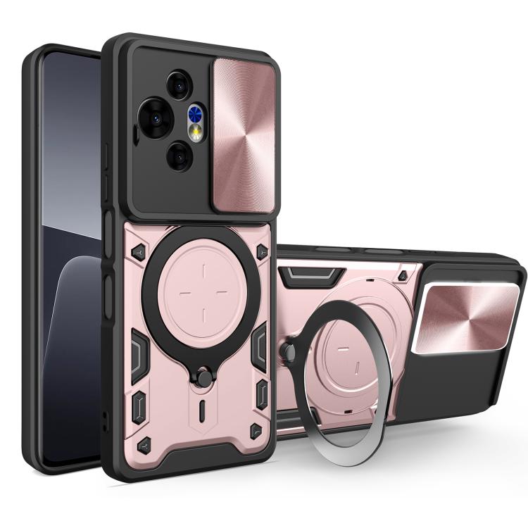 

For TCL 50 NxtPaper CD Texture Sliding Camshield Magnetic Holder Phone Case(Pink)
