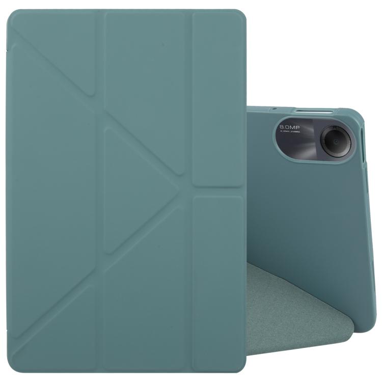 

For Xiaomi Redmi Pad 2 Deformation Silicone Leather Tablet Case(Deep Green)