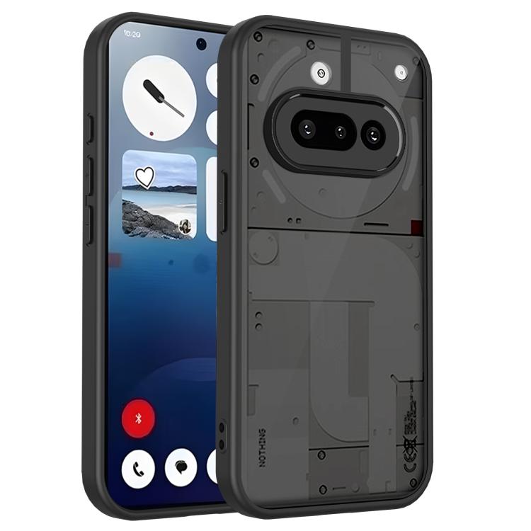 

For Nothing Phone 3a Skin Feel Frosted PC+TPU Shockproof Phone Case(Transparent Black)