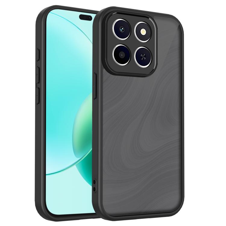 

For Honor X6c 4G Skin Feel Frosted PC+TPU Shockproof Phone Case(Transparent Black)