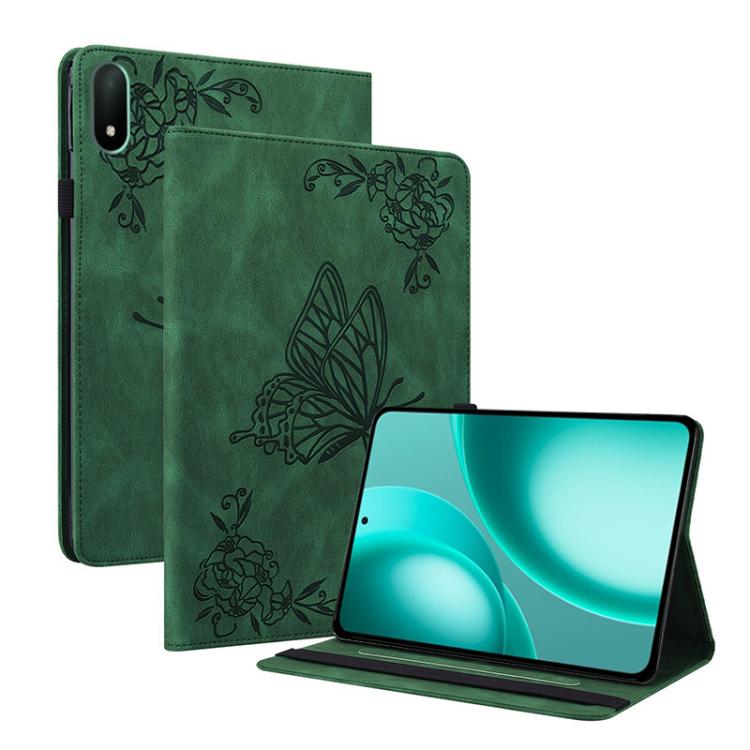 

For OPPO Pad Mini 8.8 inch 2026 Butterfly Flower Embossed Leather Tablet Case(Green)