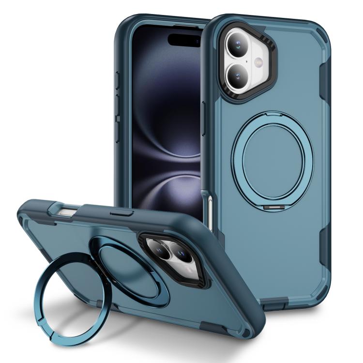 

For iPhone 17 Defend Rugged Gear Holder MagSafe Phone Case(Royal Blue + Blue)