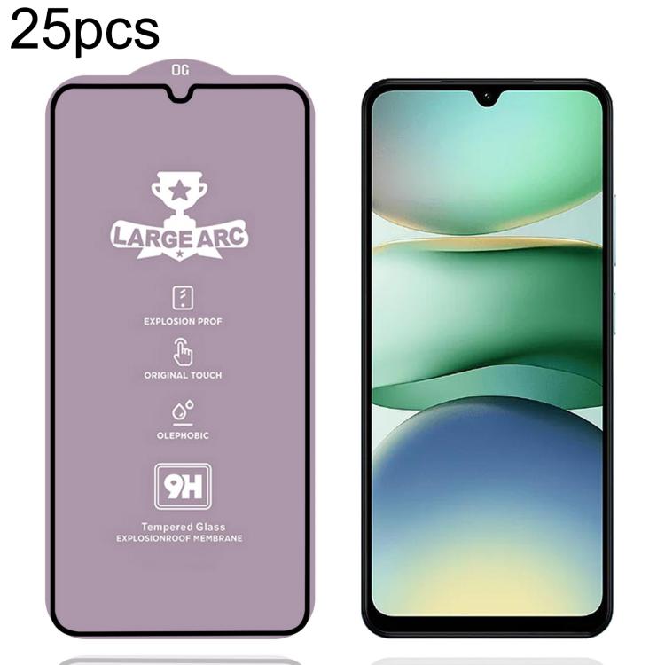 

For Xiaomi Redmi A5 4G 171.7mm 25pcs 9H 0.4mm High Aluminum Large Arc Tempered Glass Film