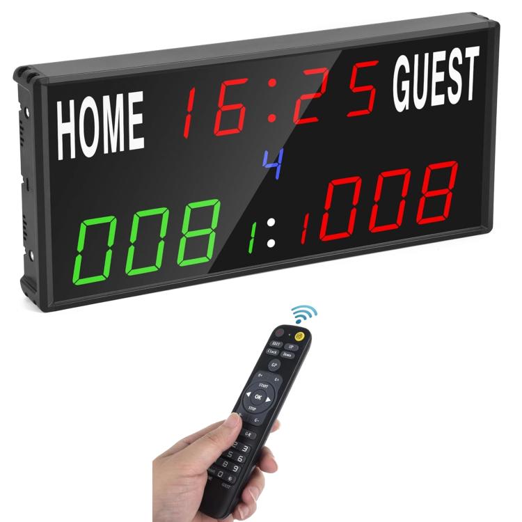 

KYX--0030 13-digit LED Electronic Scoreboard Remote Control Multi-function Competition Timer, Plug:US Plug(Black)