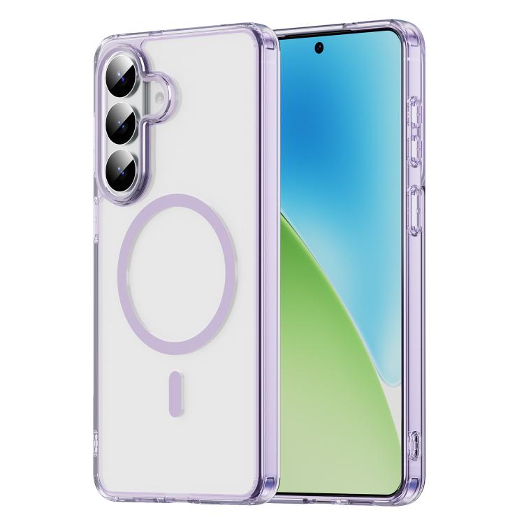 

For Samsung Galaxy S26+ 5G PC Hybrid TPU Airbag Shockproof MagSafe Phone Case(Transparent Purple)
