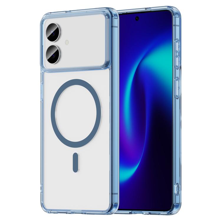 

For Samsung Galaxy S26 Edge 5G PC Hybrid TPU Airbag Shockproof MagSafe Phone Case(Transparent Blue)