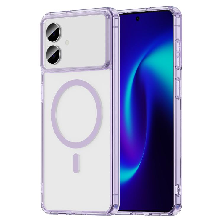 For Samsung Galaxy S26 Edge 5G PC Hybrid TPU Airbag Shockproof MagSafe Phone Case(Transparent Purple)